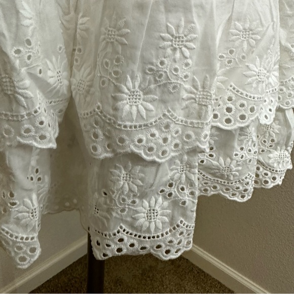 Kate Kasin Babydoll Mini Dress Smocked Sz Medium - Picture 9 of 13